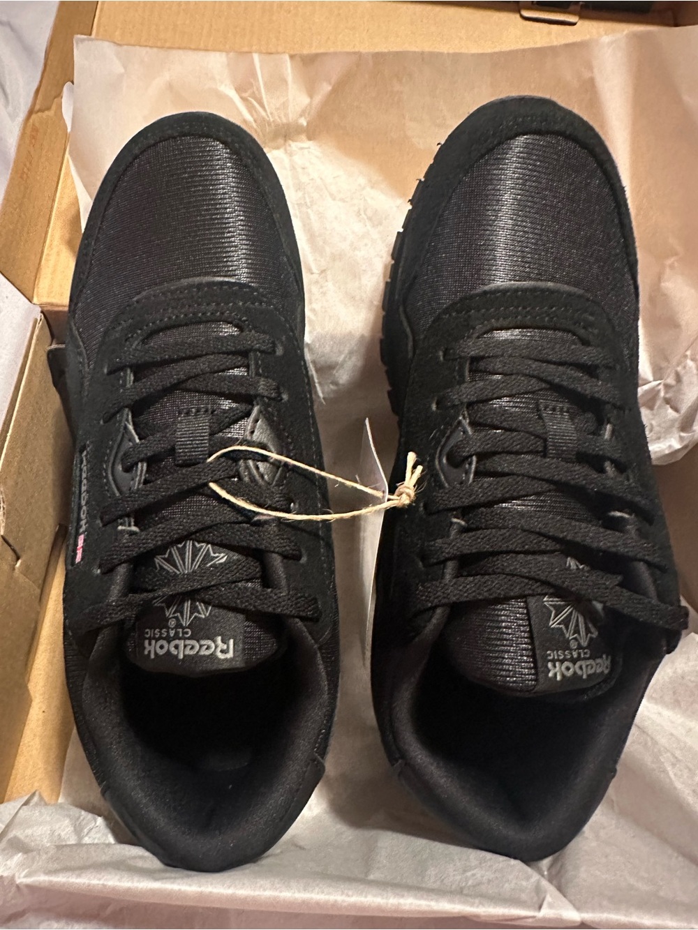 Reebok Kids Black Lace-Up Athletic Sneakers
